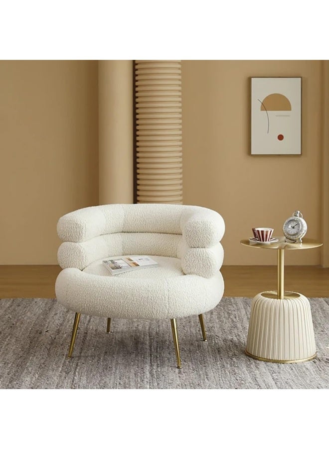 Generic Bouclé Elegance: U-Form Accent Chair for Stylish Comfort and Modern Living (Light Beige) - Image 4