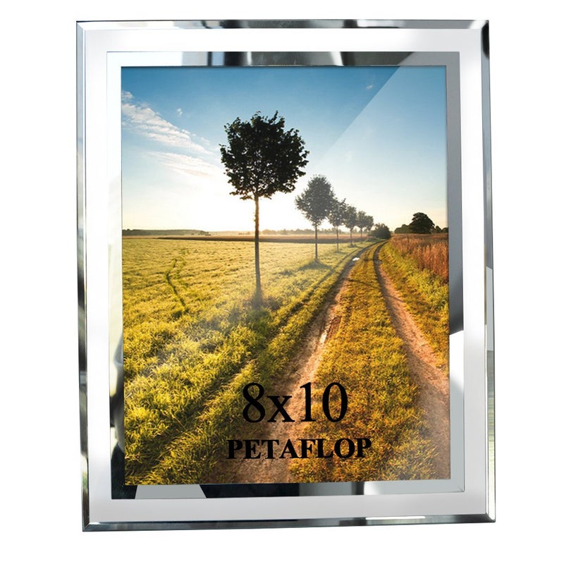 Petaflop 8X10 Picture Frame Glass Frames For 8 By 10 Pictures  Tabletop Display Vertically Or Horizontally - Image 1