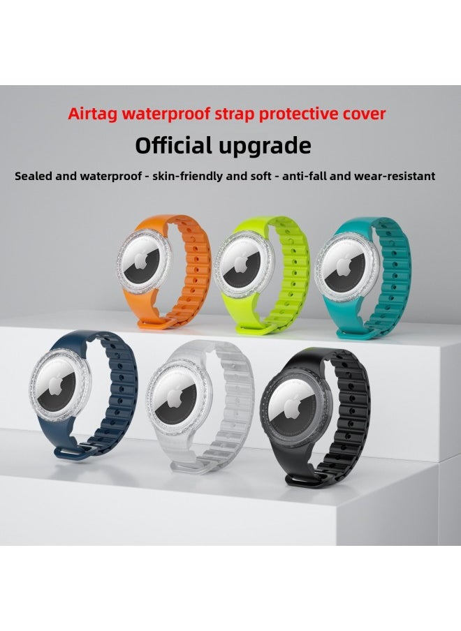 Generic - Suitable For Airtag Bracelet For Apple Locator Anti-loss Case Protective Case For Children And The Elderly Tracking Waterproof Strap-Color:Blue Green-Applicable Models:Airtag Protective Cover - Image 1