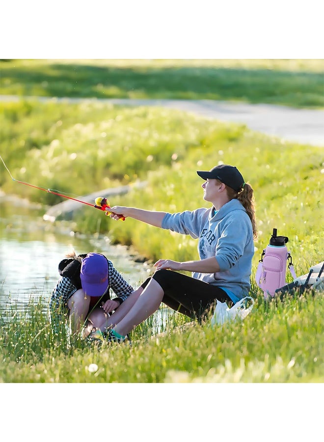 إم إكس إن حقيبة حامل زجاجات المياه مع جيب للهاتف/حزام كتف قابل للتعديل - حامل زجاجة مياه للرجال والنساء والمشي لمسافات طويلة والتخييم والسفر (أرجواني) - Image 5