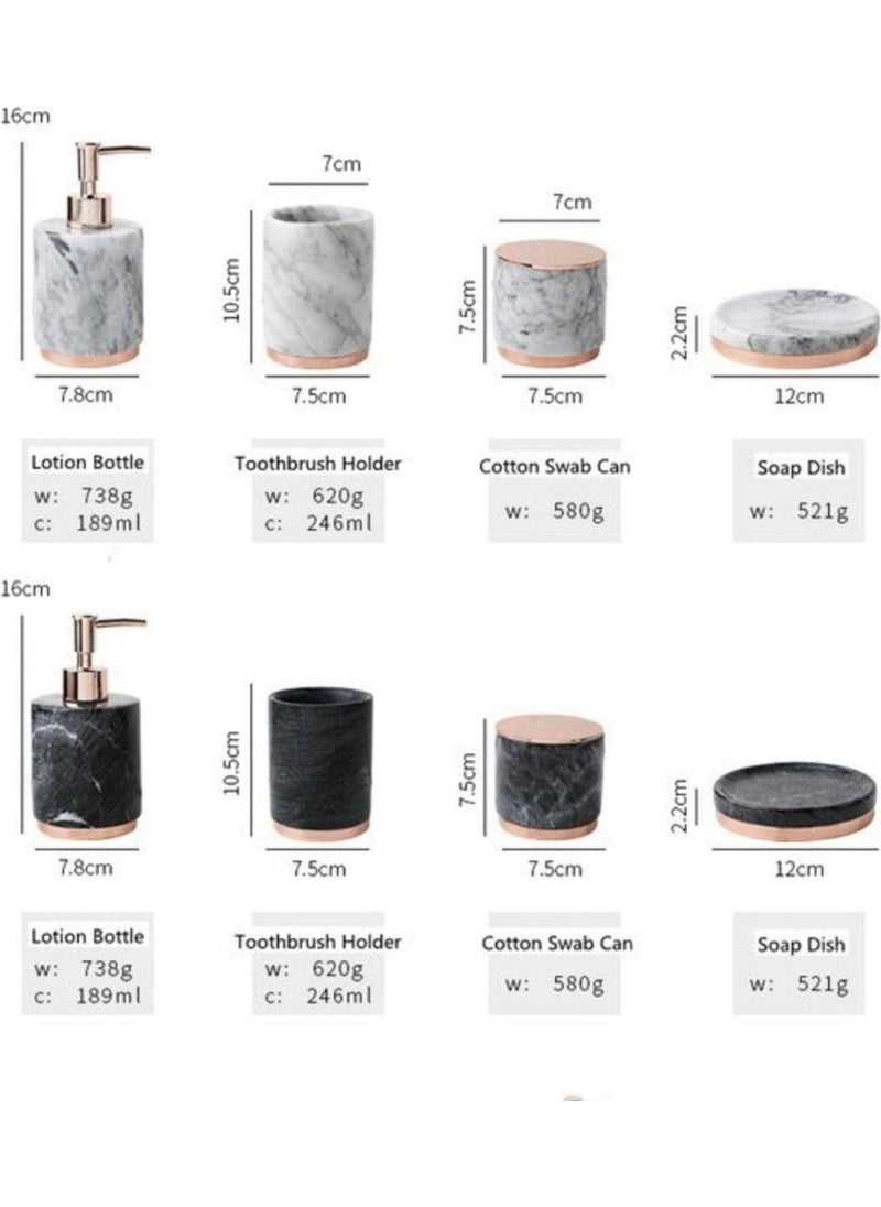 Decorative Set of 4 Real Marble Bathroom Set Home Decoration, Hotel Stylish Design - pzsku/Z5DD74DA5C27032124374Z/45/_/1730470270/1168f364-0e3d-4667-8385-ad59c43d101e