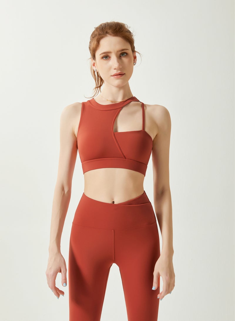Loquat Women Quick Dry Breathable Yoga Bra Red  - Image 1