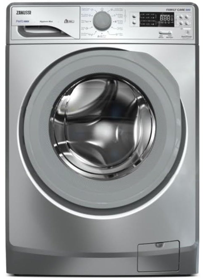 غسالة ملابس زانوسي بيرلاماكس ديجيتال فول اوتوماتيك، تحميل امامي، 6 كجم، فضي - ZWF6240SG5