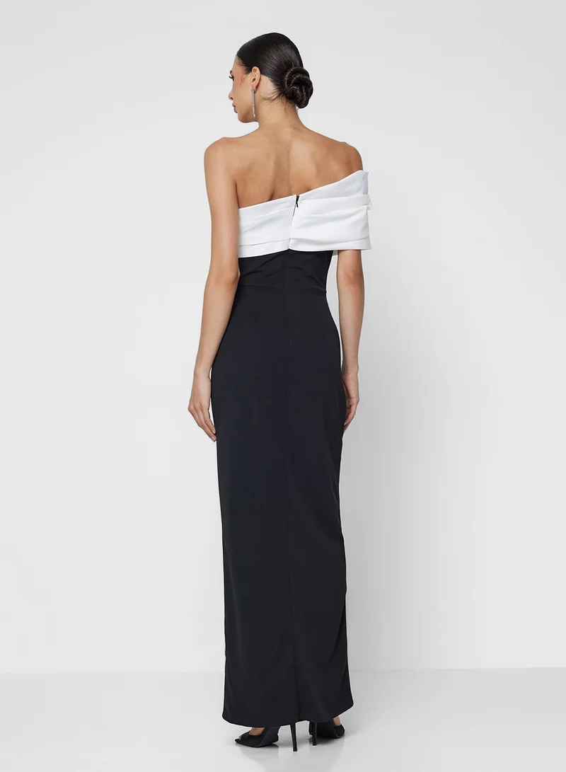Namshi x One Shoulder Dress With Floral Detail