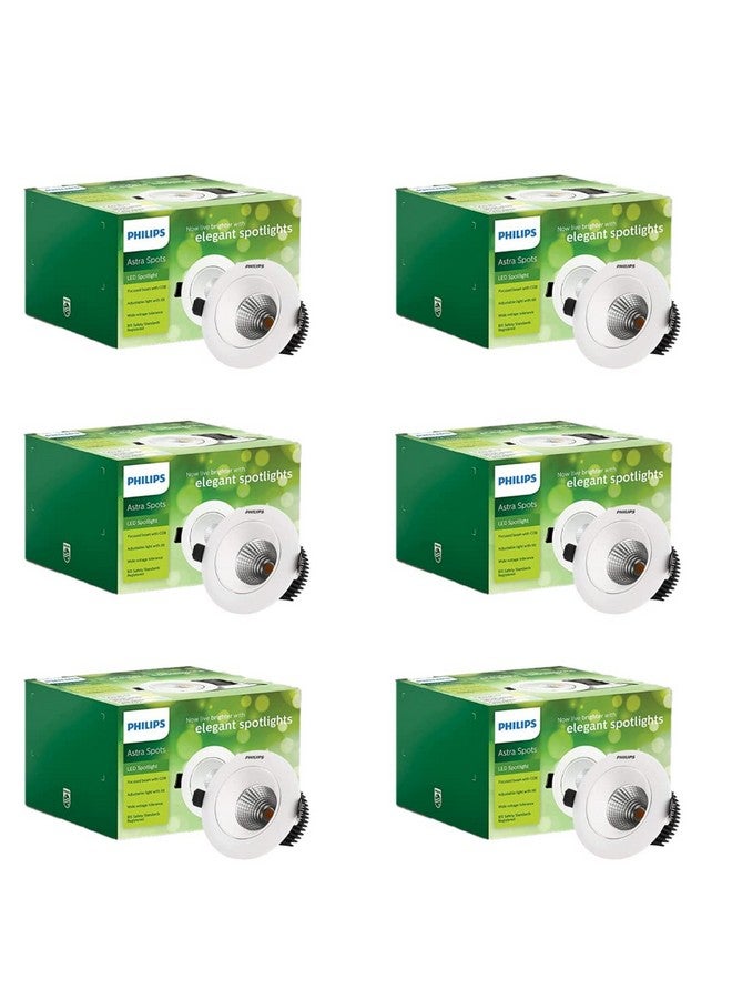 Philips 3W Astra Spot Tilt Natural White Recessed Ceiling Lamp (Pack of 6) - Image 1
