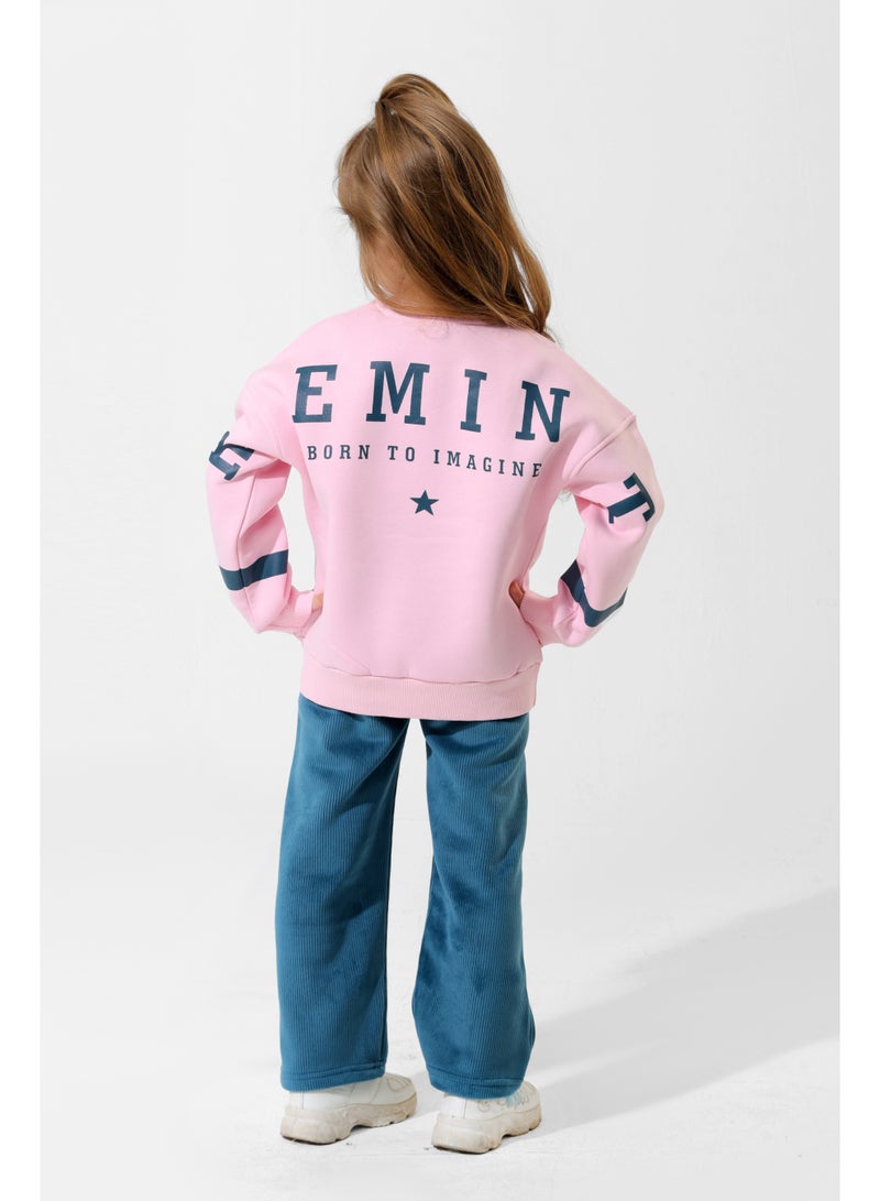 ريمينت بيجاما للبنات ريمنت بنطال مخمل روز - Image 3