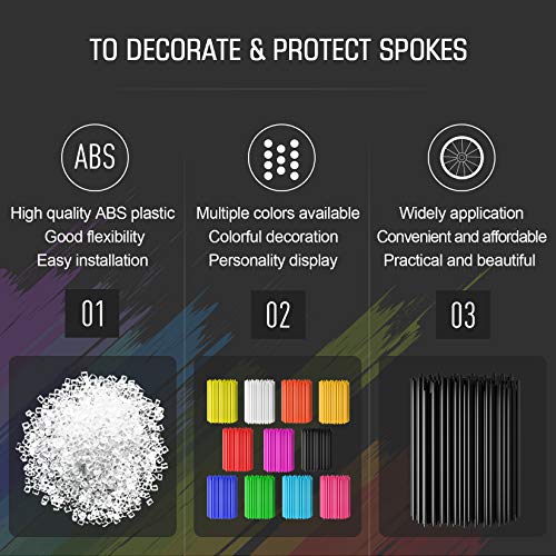 PSLER 72 PCS Black Spoke Skins Spoke Covers Trim Wrap Cover Decoration Protector Pipe Motorcycle Motocross Pit Dirt Bike Aaccessories - Image 4