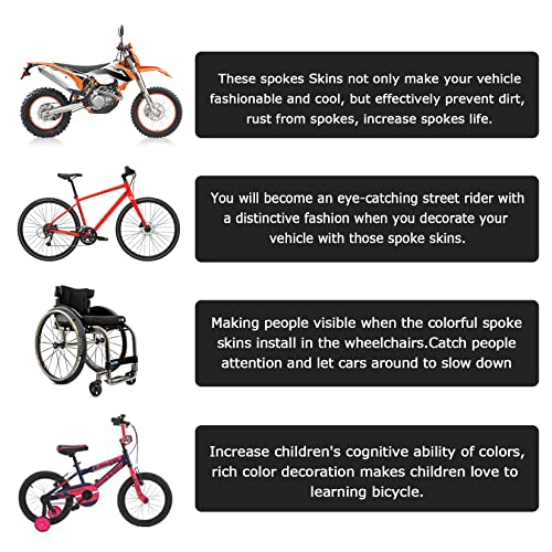 PSLER 72 PCS Black Spoke Skins Spoke Covers Trim Wrap Cover Decoration Protector Pipe Motorcycle Motocross Pit Dirt Bike Aaccessories - Image 5