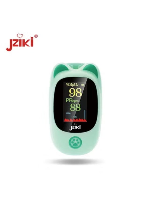 JZIKI Children's Pulse Oximeter - Fingertip Blood Oxygen Monitor,Green - Image 1