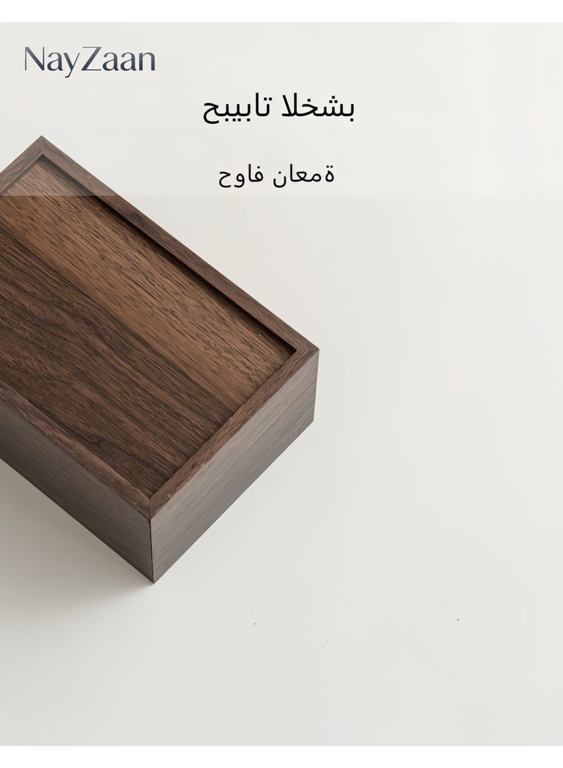 نايزان موزع مناديل خشب جوز أسود ساده جودة فندقية صندوق مناديل مناسب غرف معيشة طاولات طعام مكاتب فنادق مركبات ديكور منزلي استخدام يومي هدايا - Image 5