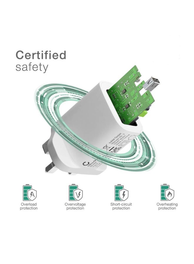 AMROAH 1 Port USB Charger 5V 3A 18W Charging Mains Wall USB Adapter Outlet Socket 100V-240V for Mobile Phone, Tablet, Speakers, Powerbank - Image 4