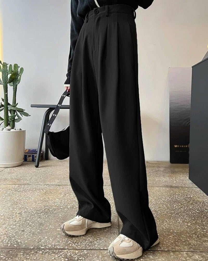 Toochki Trousers for Woman Pants Women's Formal Office Korean | Black Track Pant | Straight | Cotton Spandex Stretchable Trouser | High-Waisted Bottom Wear - Image 3