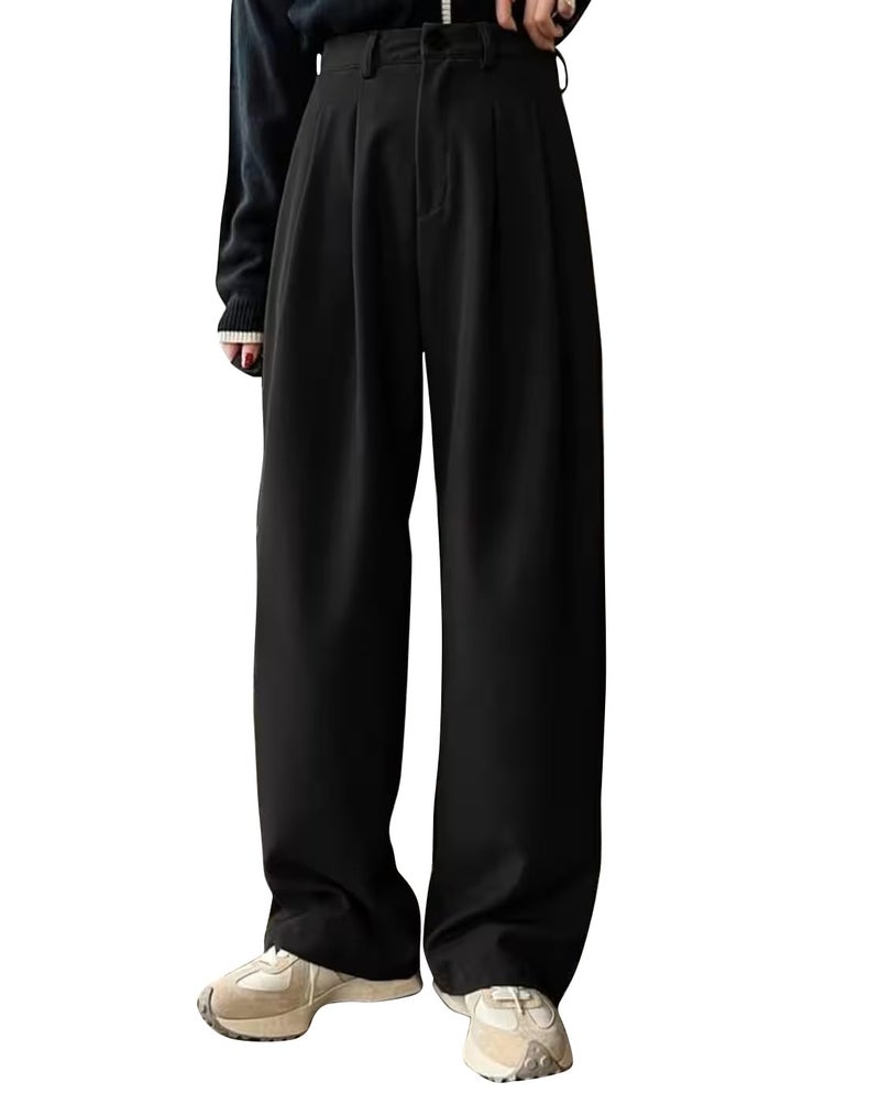Toochki Trousers for Woman Pants Women's Formal Office Korean | Black Track Pant | Straight | Cotton Spandex Stretchable Trouser | High-Waisted Bottom Wear - Image 1