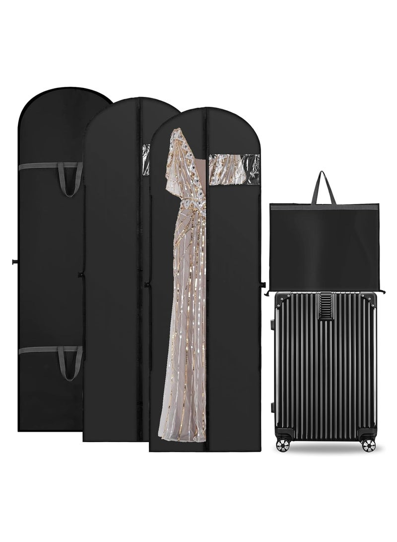 3 Pack Garment Bags Long Dress Bags Covers,Garment Covers Full length, Clothes Bags Hanging with Zip, Waterproof Foldable Long Clothes Covers Protector Bags for Closet Storage and Travel (180 x 60cm)  - Image 1