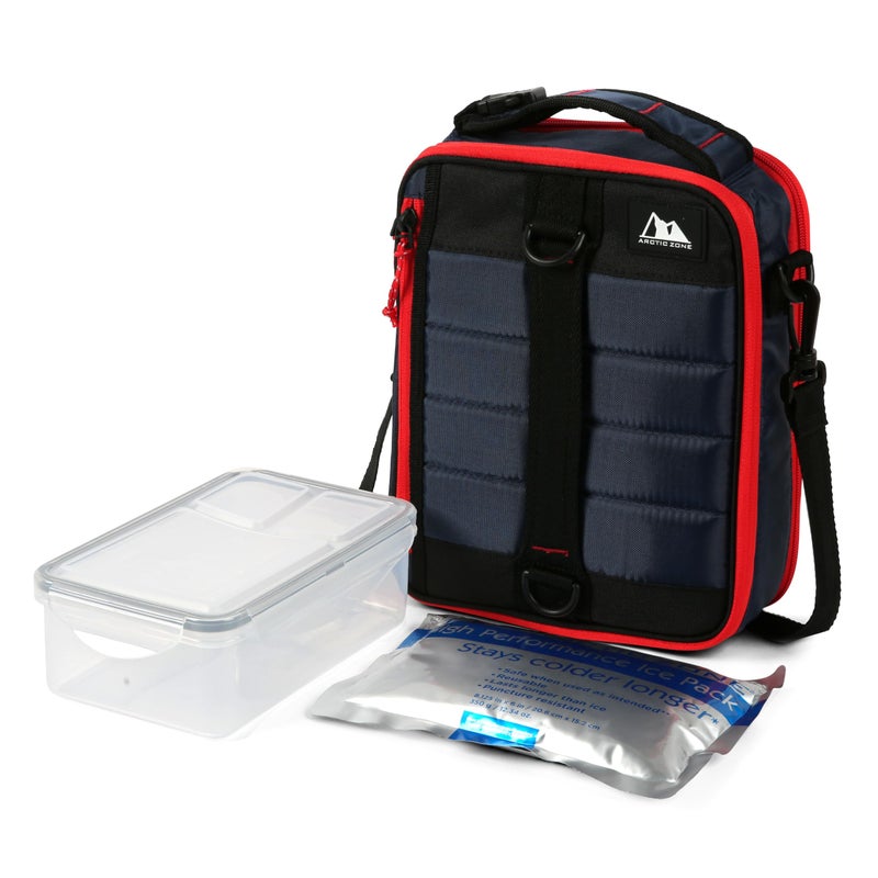 Arctic Zone Ultimate Expandable Insulated Lunch Box Dual Compartment Insulated  Navy