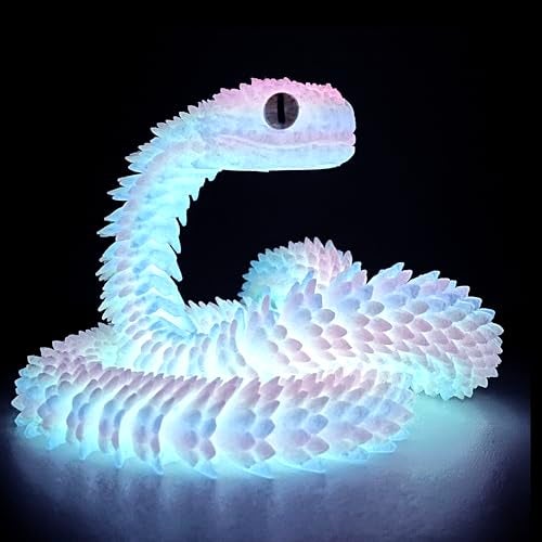 UXBSTM 24in 3D Printed Snake Toys Flexible 3D Printed Animal Fidget ADHD Snake Toys Perfect Desk Pet for Animal Collectors Easter Basket Essentials Easter Basket Stuffers - Image 1