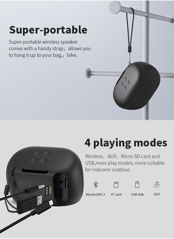 havit Bluetooth Speaker, IPX4 Waterproof, Offering Wireless/AUX/TF Card/USB Disk Playback Modes, Suitable for Travel, Outdoor, and Indoor Use, Black  - Image 4