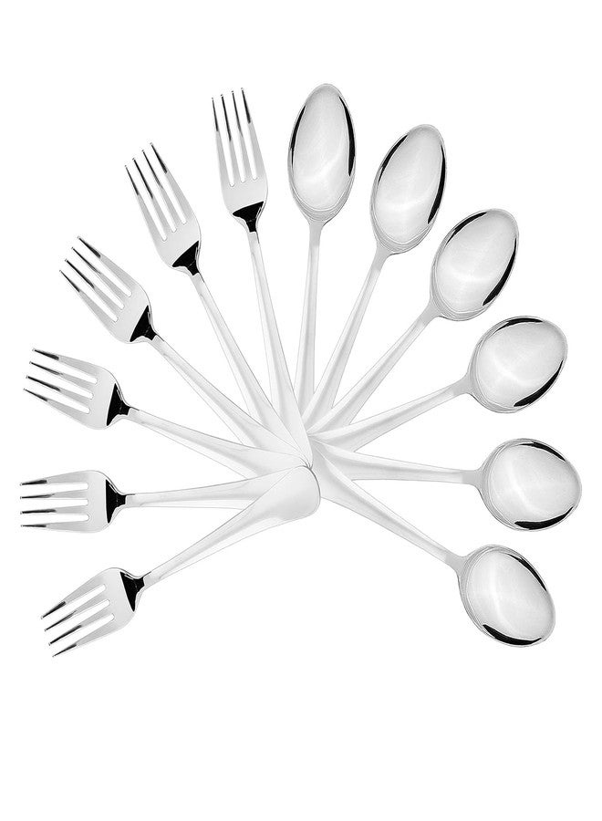 PUTHAK Stainless Steel Heavy Gauge Spoon and Fork Set of 12 Pc (Dessert/Table Spoon 6 Pc (15.6cm L), Dessert/Table Fork 6 Pc (16cm L))– (1.6mm Thick) - Image 3