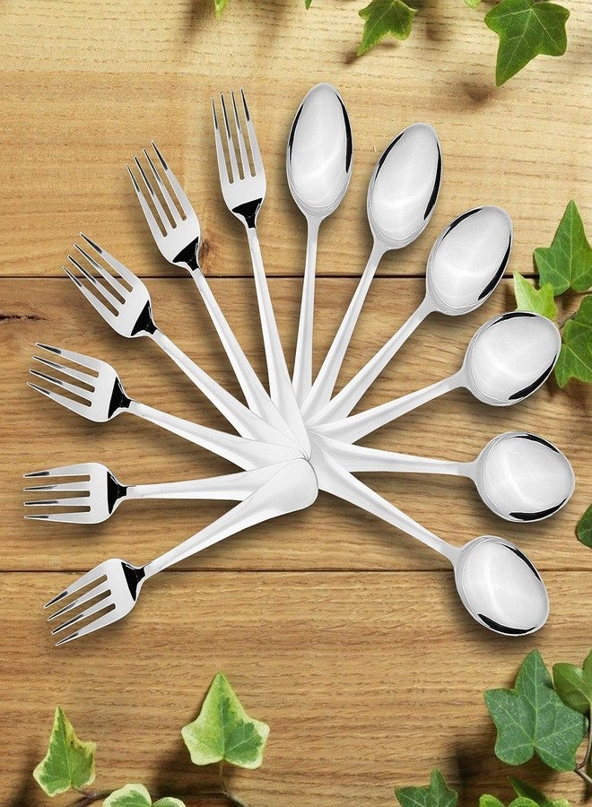 PUTHAK Stainless Steel Heavy Gauge Spoon and Fork Set of 12 Pc (Dessert/Table Spoon 6 Pc (15.6cm L), Dessert/Table Fork 6 Pc (16cm L))– (1.6mm Thick) - Image 5