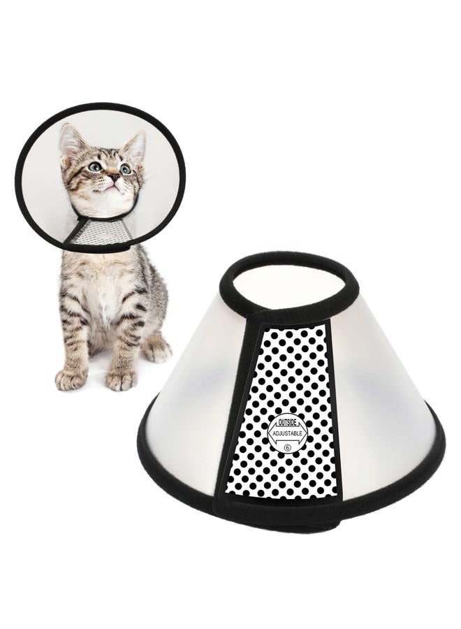 Depets Adjustable Recovery Pet Cone E-Collar for Cats Puppy Rabbit, Plastic Elizabeth Protective Collar Wound Healing Practical Neck Cover, Small & Medium - Image 1