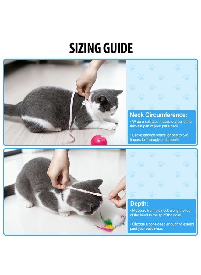 Depets Adjustable Recovery Pet Cone E-Collar for Cats Puppy Rabbit, Plastic Elizabeth Protective Collar Wound Healing Practical Neck Cover, Small & Medium - Image 2
