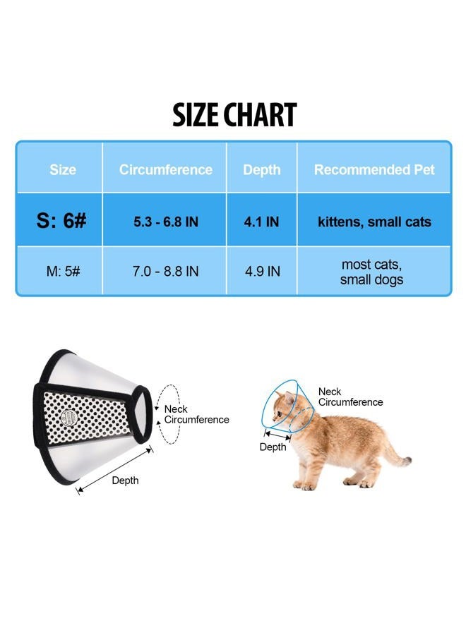 Depets Adjustable Recovery Pet Cone E-Collar for Cats Puppy Rabbit, Plastic Elizabeth Protective Collar Wound Healing Practical Neck Cover, Small & Medium - Image 3
