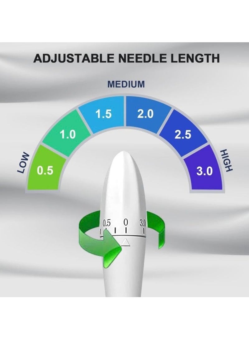 ختم ديرما ستامب 140 من التيتانيوم قابل للتعديل من سي 5 ايه قلم ميكرونيدل للجسم والشعر واللحية للعناية بالبشرة دكتور بيوتي للرجال والنساء للاستخدام المنزلي أبيض - Image 4