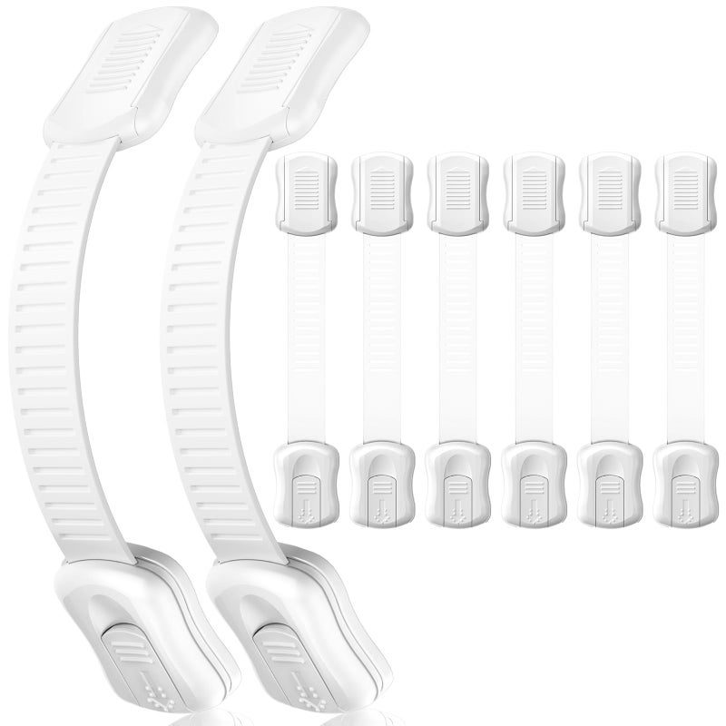 Syican 8Pack Cabinet Locks Baby Proofing Syican Child Proof Drawer Locks MultiPurpose for Drawers Fridge Toilet Seat Trash Can Ideal Stocking Stuffers White - Image 3