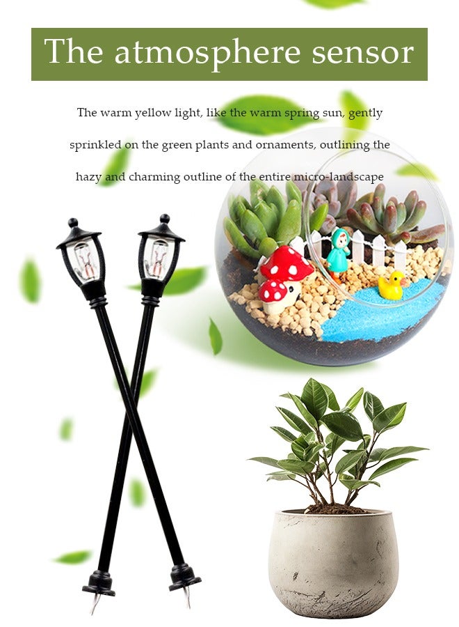 20 Pcs Miniature Street Light Model，Building Model，Circular Single Headed Courtyard Light，Sand Table，Street Lamp Ornament，7cm Height，Black  - Image 5