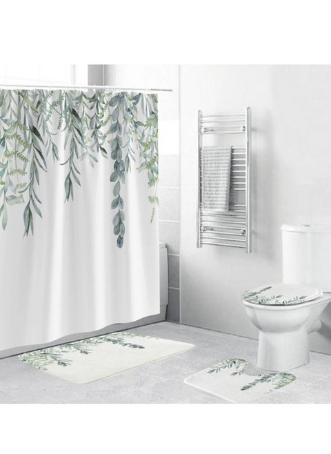 Shower Curtain Mildew-Resistant Anti-Bacterial 3D Digital Printing Pattern Waterproof Heavy Weighted Hem Vine pattern( 180*180cm, with 12 Hooks)