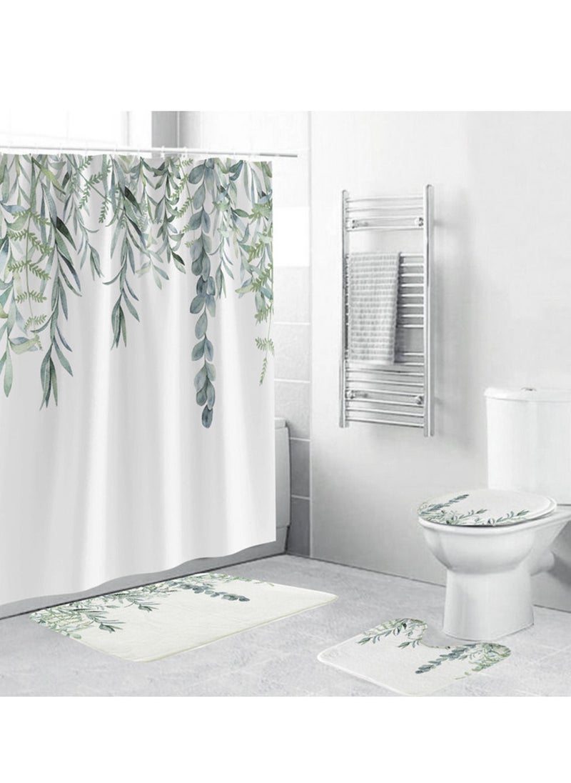 Arabest - Shower Curtain Mildew-Resistant Anti-Bacterial 3D Digital Printing Pattern Waterproof Heavy Weighted Hem Vine pattern( 180*180cm, with 12 Hooks) - Image 1