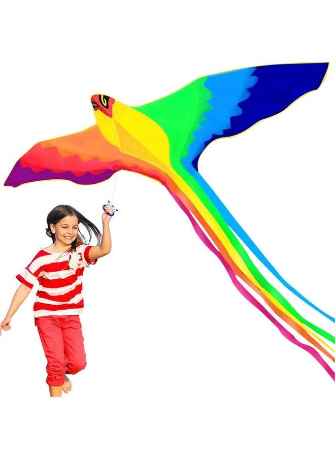 Hengda Kite Strong Phoenix For Kids & Adults With Long Colorful Tail!Huge Beginner Colorful Rainbow Bird Phoenix Kites 74 Inch Come With String And Handle  - Image 2