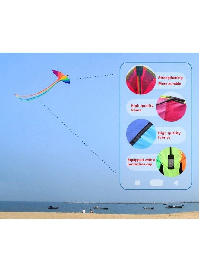 Hengda Kite Strong Phoenix For Kids & Adults With Long Colorful Tail!Huge Beginner Colorful Rainbow Bird Phoenix Kites 74 Inch Come With String And Handle  - Image 5