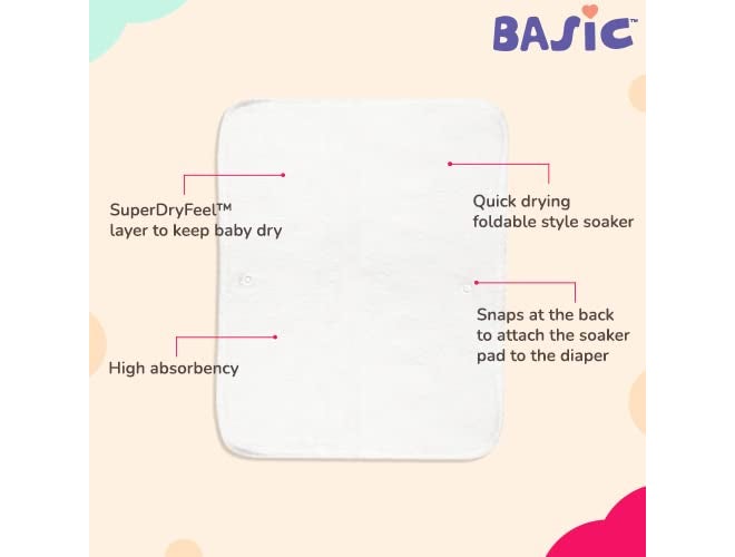 Superbottoms وسادات سوبر بوتومز الأساسية السريعة الجفاف فائقة النحافة | إدخال جديد ومحسن | حشوة قطنية من 4 طبقات، تدوم حتى 3 ساعات | ملائمة ضيقة | وسادات قابلة للطي لحفاضات القماش بحجم حر - عبوة من 3، 1 قطعة - Image 4