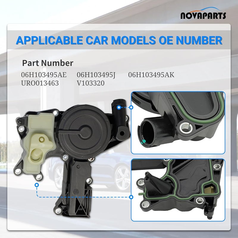NOVAPARTS Oil Separator PCV Valve Cover with Gasket - Image 3