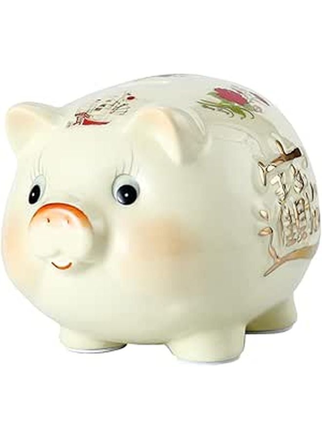 Ceramic Piggy Bank Coin Jar Decorative Money Box For Adults Kids - Image 1