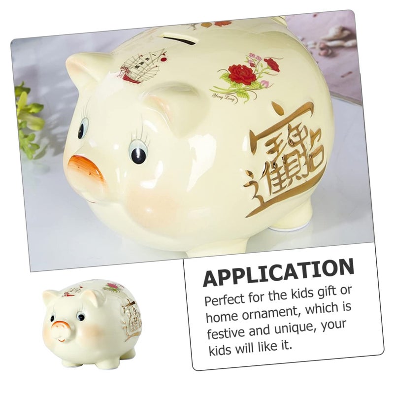 Ceramic Piggy Bank Coin Jar Decorative Money Box For Adults Kids - Image 5