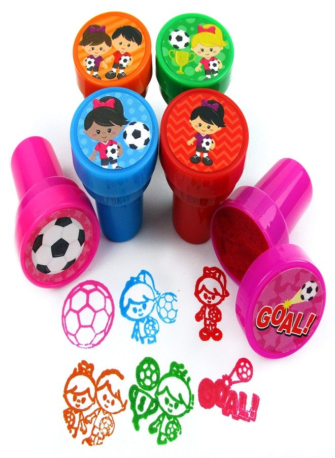 TINYMILLS 24 Pcs Soccer Stampers for Kids Party Favor Goodie Bag Stuffers Pinata Fillers Soccer Futbol Gifts Carnival Prizes Team Party Favor Rewards - Image 2