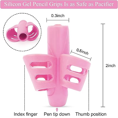BUSHIBU Pencil Grips for Kids Handwriting, 4 Pcs Toddler Pencil Grippers, Pen Grips Trainer for Beginners Preschoolers Kindergarten Children - Image 2