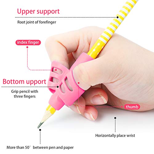 BUSHIBU Pencil Grips for Kids Handwriting, 4 Pcs Toddler Pencil Grippers, Pen Grips Trainer for Beginners Preschoolers Kindergarten Children - Image 5