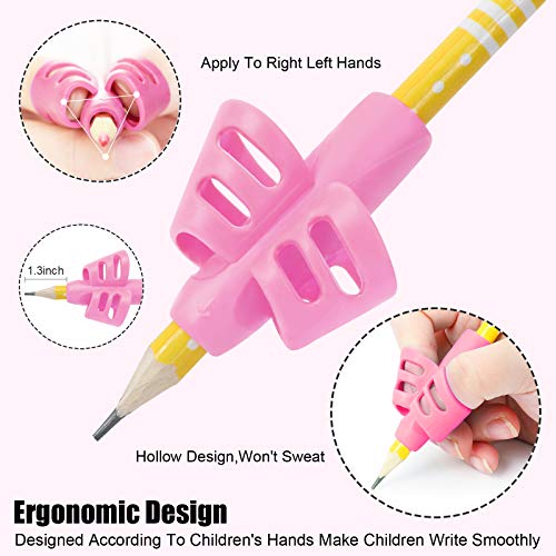 BUSHIBU Pencil Grips for Kids Handwriting, 4 Pcs Toddler Pencil Grippers, Pen Grips Trainer for Beginners Preschoolers Kindergarten Children - Image 4