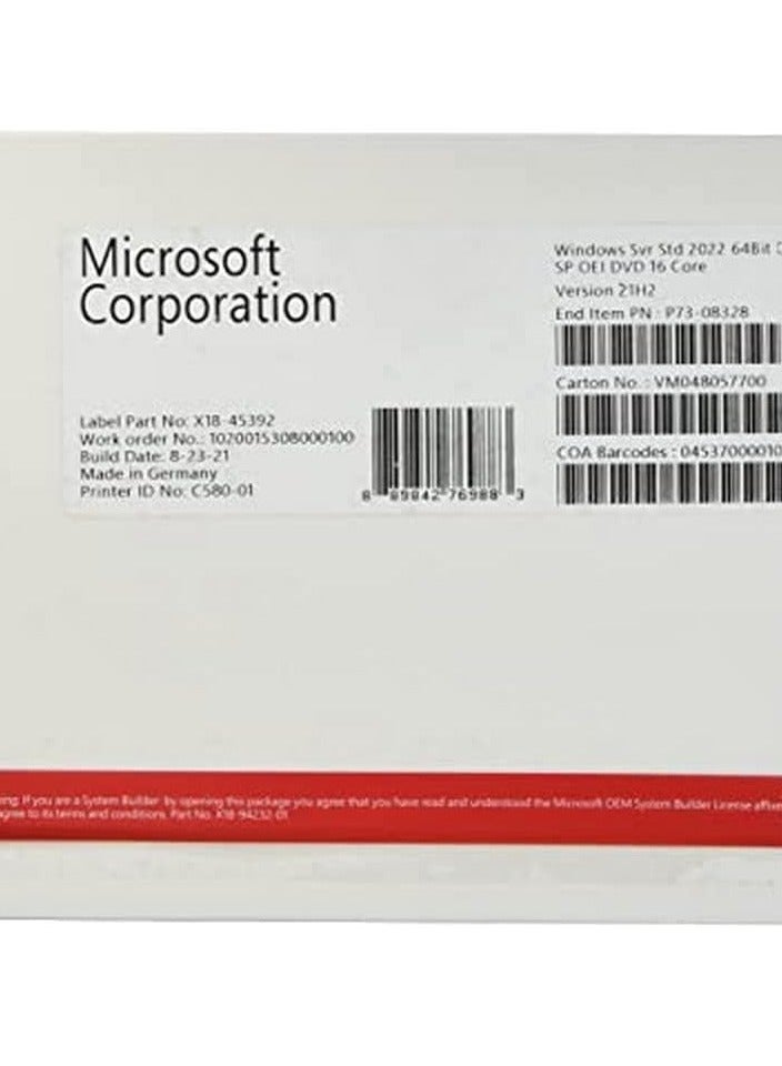 Microsoft Microsoft Windows Server 2022 Std. x64 16Core [UK] DVD  - Image 2
