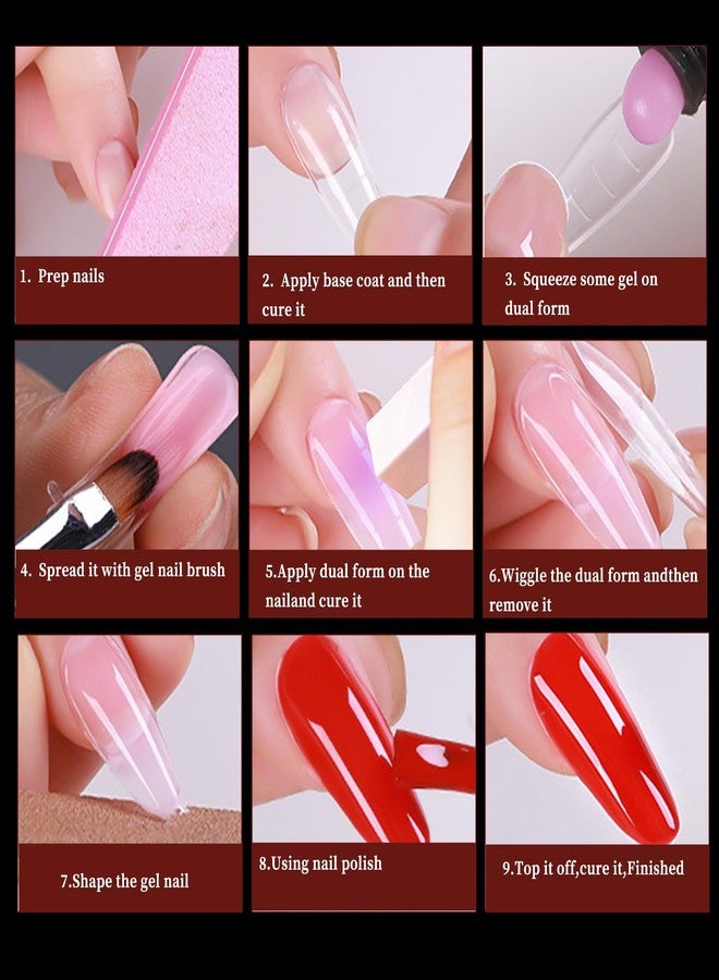 BOMOQING 288PCS Nail Forms & Molds for French Nails, Acrylic Nail Tips, 96PCS Duet System Dual Forms Sticker Silicone Reusable Pads, 4 Styles 12 Sizes Scale for Manicure Extension - Image 5