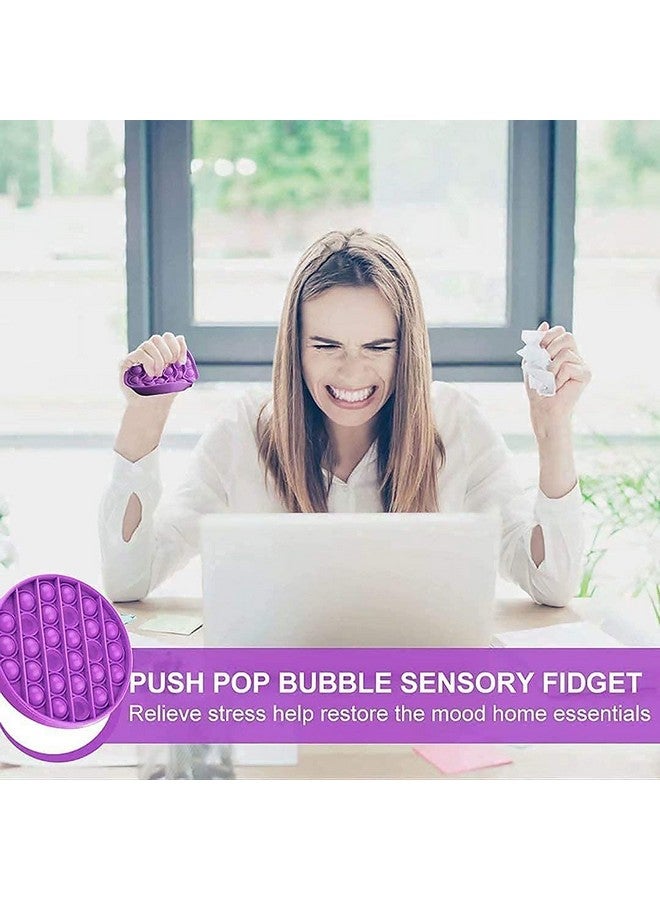 P-Plus International 3PC Push pop pop Bubble Sensory Fidget Toy Autism Special Needs Stress Reliever,Squeeze Sensory Toy, for Kids, Family,and Friends (Round Green+Purple+Yellow) - Image 3