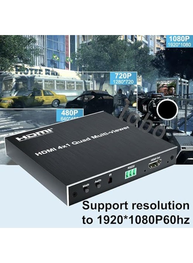 جهاز تقسيم الشاشة الرباعي HDMI 4x1 - عملي وجودة عالية (Full 1080P) - عرض 4 مصادر على شاشة واحدة مع تبديل سلس - Image 3