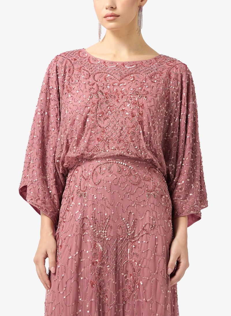 Amelia Rose crew neck sequin maxi dress - Image 3
