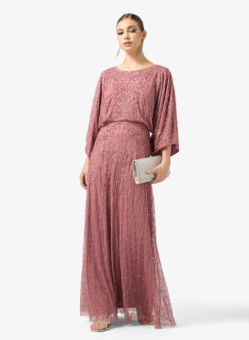 Amelia Rose crew neck sequin maxi dress - Image 4