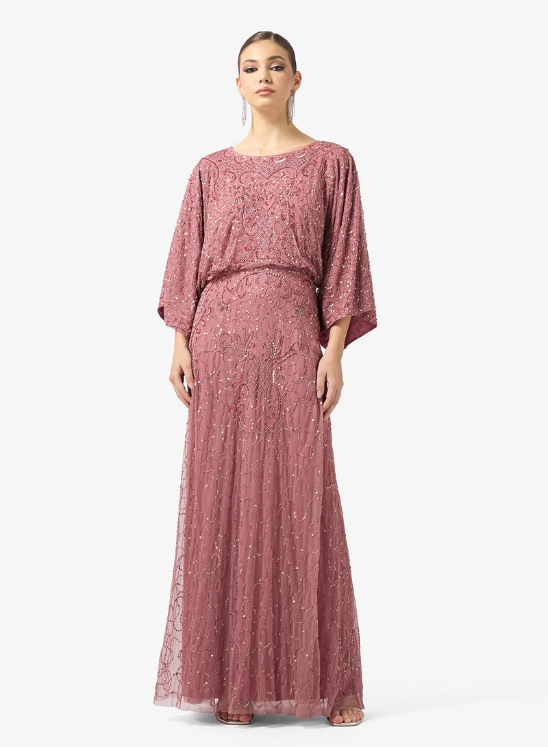 Amelia Rose crew neck sequin maxi dress - Image 1