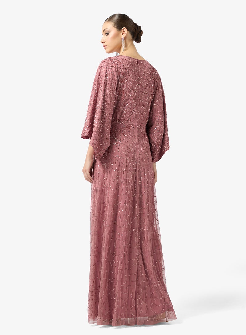 Amelia Rose crew neck sequin maxi dress - Image 2