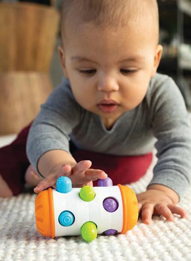 Fat Brain Toys Rolio - Sensory Tummy Time and Rattle Toy for Babies Ages 6 Months+
